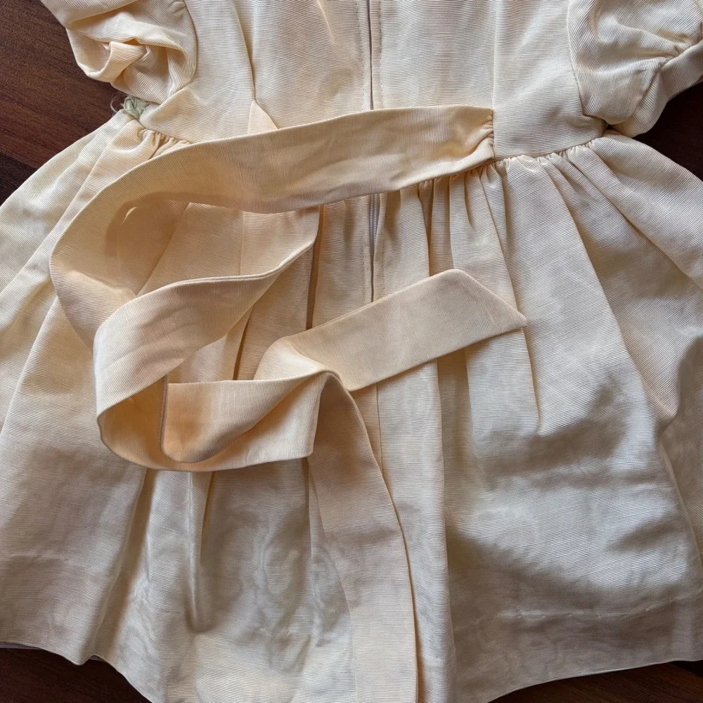 Sylvia‎ Whyte Saks Fifth Avenue Vintage Baby Girl Yellow Rosette Dress 12M